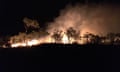 Backburning at night on Gilberton Station, 450km west of Townsville, Queensland, Australia