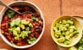 Rukmini Iyer's spiced black bean and tomato soup with avocado and lime.