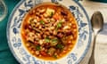 Rachel Roddy's bean stew with lots of herbs.