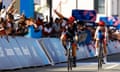 Sarah Storey crosses the line ahead of Heidi Gaugain of France to claim gold in the Women’s C4-5 road race in Paris