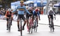 Lotte Kopecky of Belgium celebrates winning the women’s road race at the World Championships in Zurich