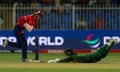 England's wicketkeeper Amy Jones runs out Bangladesh's captain Nigar Sultana