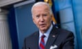 Joe Biden at the White House press briefing room in Washington DC on 4 October. 