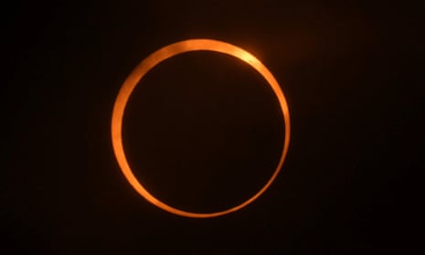 Timelapse: 'ring of fire' forms during solar eclipse at Easter Island – video