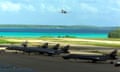 The Diego Garcia airbase, a joint UK-US military facility on the Chagos Islands.