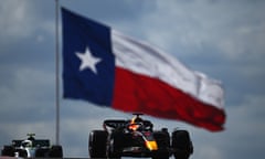 Max Verstappen leads Lewis Hamilton at the US Grand Prix at The Circuit of The Americas in 2022