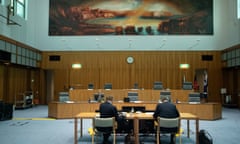 The Reserve Bank of Australia (RBA) Governor Philip Lowe and Deputy Guy Debelle before the House Economics committee in Parliament House, Canberra.