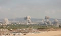 Smoke rises amid ongoing cross-border hostilities between Hezbollah and Israeli forces, in Tyre, southern Lebanon.