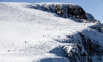 Ski hikers on a slope 