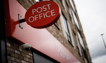 A sign at a post office branch in London