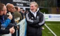 Robbie Savage, Macclesfield FC first team head coach and shareholder, talking to supporters.