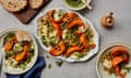 Honey-roasted squash and goat’s cheese salad with chickpeas